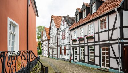 Fachwerkhäuser auf den Dielen in Paderborn