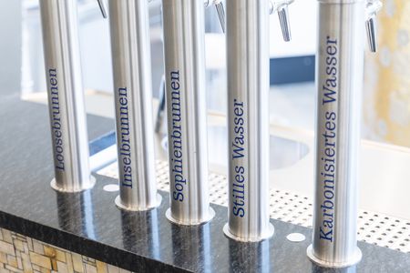 Brunnenhalle mit 5 unterschiedlichen Wässerchen 