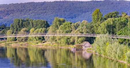 Sonnenuntergang bei der Glacisbrücke und Schiffmühle in Minden