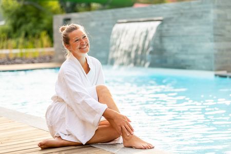 Thermalbecken im Waldgarten der Westfalen Therme