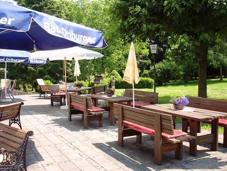 Blick auf Terrasse der Pension Ethner