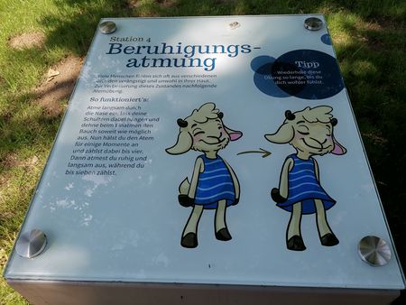 Schild mit Atemübungen